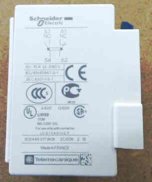 CONTACT, MODULE, AUX., 1 N.O./1 N.C CONTACT, TELEMECANIQUE LADN11