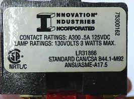 BUTTON, BASE WITH 2 N.O. CONTACTS, AS SHOWN, INNOVATION,9330-050