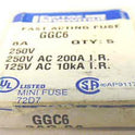 FUSE, GLASS, 6 AMP, PACKAGE OF 5, MFR # GGC-6