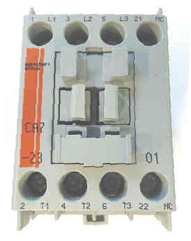 CONTACTOR, 3 POLE, 1 N.C. AUX, 23 AMP, SPRECHER & SCHUH CA7-23-01 208V COIL