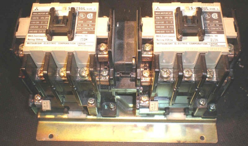 CONTACTOR, DUAL, 3 POLE, MITSUBISHI S-K25UL SIZE 1 START/RUN