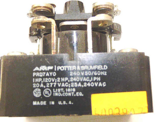 RELAY, POWER, SPST, 110 VDC, 20A, POTTER BRUMFIELD # PRD-7DYO-110