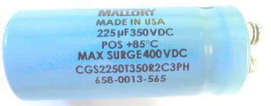 CAPACITOR, CG TYPE, 225 MFD @ 350VDC