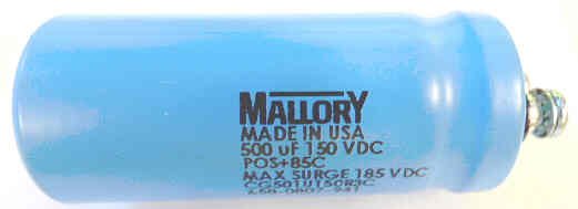 CAPACITOR, CG TYPE, 500 MFD @ 150 VDC DOVER # 9763302