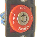 SWITCH, KEYED, FIRE SERVICE, RED BEZEL, OFF-HOLD-ON SPECIFY KEY #