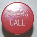 BUTTON, RED, ENGRAVED, 1 DIAMETER, EMERG CALL OTIS # 323BD7  -