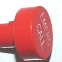 BUTTON, RED, ENGRAVED, 1 DIAMETER, EMERG CALL OTIS # 323BD7  -