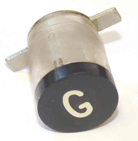 BUTTON, BLACK, ENGRAVED 'G' DOVER # 9852529