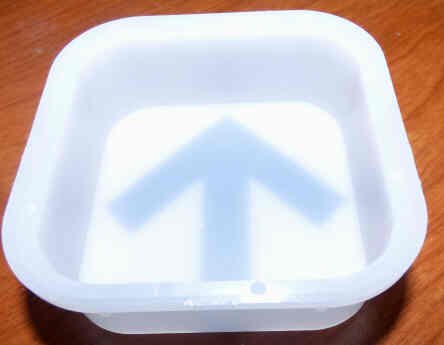 LENS, HALL LANTERN, WHITE WITH APPLIED BLACK ARROW, 3.00 X 2.50