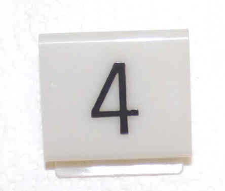 INSERT, POSITION INDICATOR, MARKED # 4, 1 5/8 X 1 3/8 DOVER SERIES 9724400