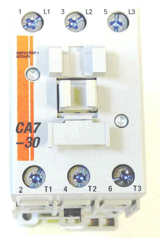 CONTACTOR, 3 POLE, 30 AMP, SPRECHER & SCHUH CA7-30-00-220 VAC COIL