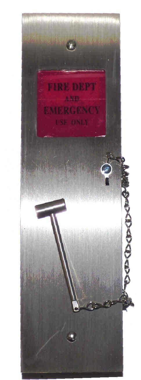 BOX, FIRE DEPARTMENT USE, STAINLESS STEEL WITH MINI HAMMER