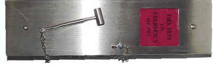 BOX, FIRE DEPARTMENT USE, STAINLESS STEEL WITH MINI HAMMER
