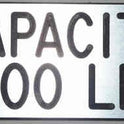 PLATE, CAPACITY, 1500 POUND, STAINLESS FINISH, SELF ADHESIVE 3 1/2 X 1 1/2