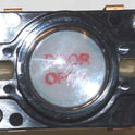 BUTTON, MONITOR, COMPLETE, CLEAR CAP, AY SERIES, MARKED DOOR OPEN IN RED