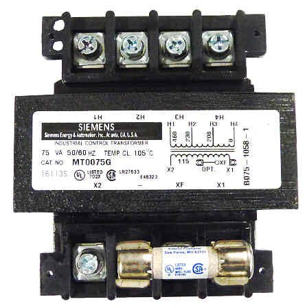 TRANSFORMER, 208/230/460 PRI, 115 SECONDARY, 75VA SIEMENS MT0075G