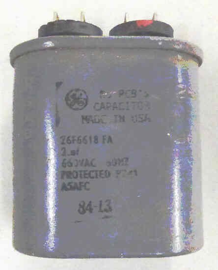 CAPACITOR, 2 MFD @ 660 VAC, GE,  PCB FREE GE # 26FG618FA