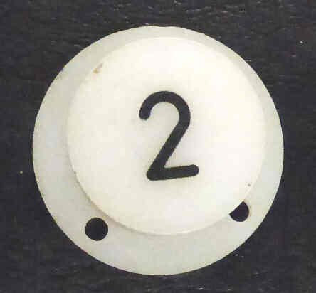 BUTTON, ELEMENT, WHITE, ROUND, ENGRAVED # 2 GAL # PB1-0186N