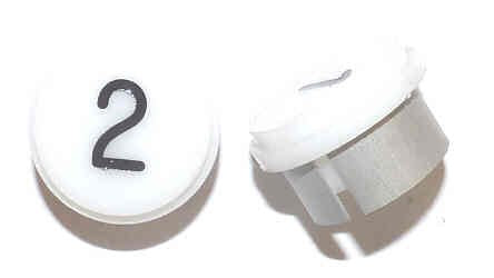 INSERT, P. I., WHITE, 1 1/8 DIAMETER, ENGRAVED # 2 GAL # PID1-0004N