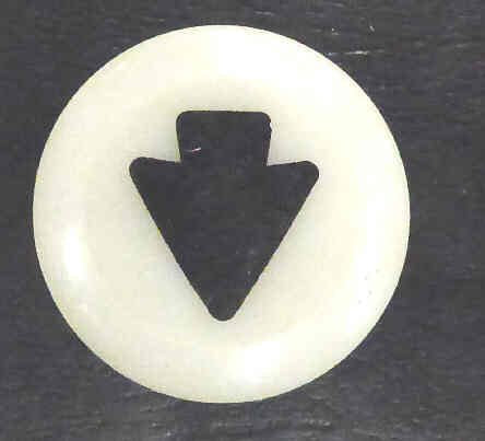 BUTTON, WHITE, BLACK ARROW, TYPE 'F' HAUGHTON # 3-19512-__