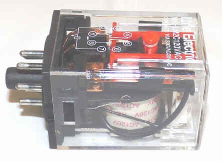 RELAY. 120 VAC. 2PDT, 8 PIN OCTAL WITH LAMP & TEST BUTTON LINE # MKHLM C120VAC