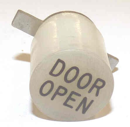 BUTTON, WHITE, ENGRAVED DOOR OPEN DOVER # 9852529
