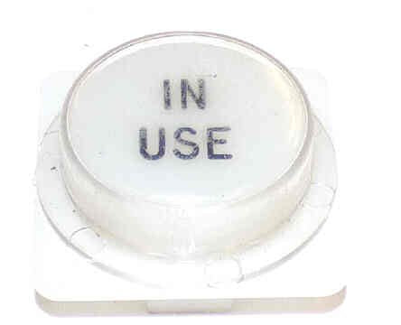 BUTTON, WHITE, CLEAR CAP MARKED IN USE IN BLACK ADAMS # AD-ASA452W-IN USE