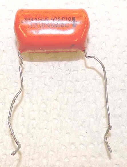 CAPACITOR, ORANGE DROP, .1MFD @ 600V +/- 10% SPRAGUE # 6PS-P10