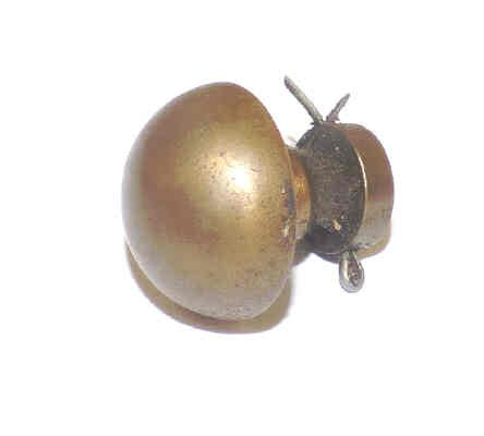 BUTTON, MUSHROOM TOP, BRASS WITH STEM, FITTING AND COTTER PIN