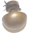 BUTTON, MUSHROOM TOP, BRASS WITH STEM, FITTING AND COTTER PIN