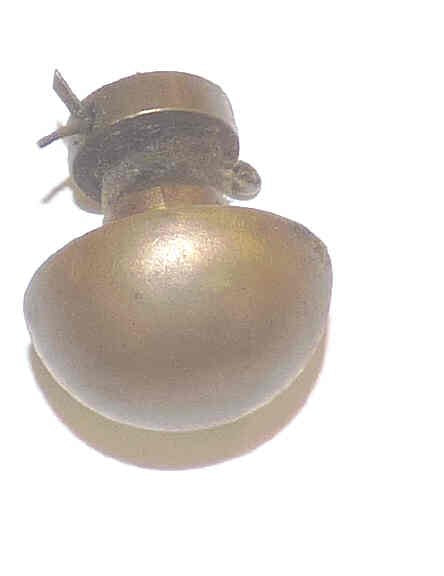 BUTTON, MUSHROOM TOP, BRASS WITH STEM, FITTING AND COTTER PIN