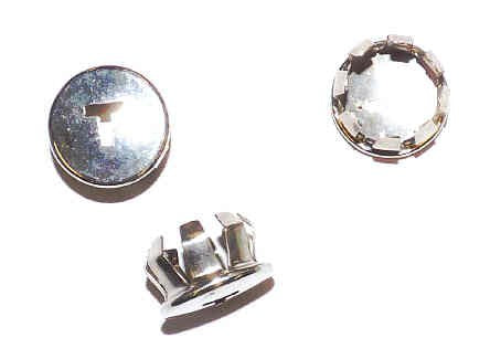 ESCUTCHEON, INTERLOCK, T KEY, CHROMED STEEL, 7/8 O.D.