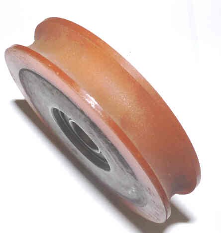 ROLLER, HANGER, POLY ROLLING SURFACE, 3 11/16 X 3/4 HAUGHTON # 3-40157-63