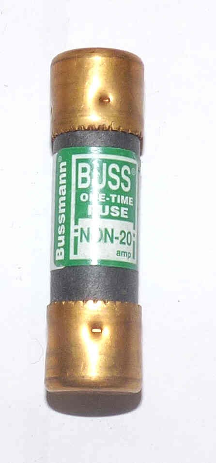 FUSE, ONE TIME, 20 AMP, 250V BUSSMANN COOPER # NON 20