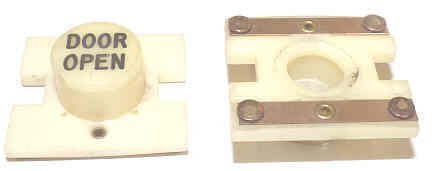 PRESSEL, BUTTON, MONITOR, WHITE WITH BLACK MARKING DOOR OPEN