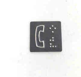 PLATE, BRAILLE, SELF ADHESIVE, 1 1/4 SQUARE MARKED SYMBOL FOR PHONE