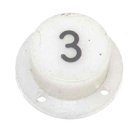 BUTTON, ELEMENT, WHITE, ROUND, ENGRAVED # 3 GAL # PB1-0187N