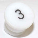 BUTTON, WHITE, TYPE 'H', MARKED # 3 IN BLACK HAUGHTON # 3-40080-03