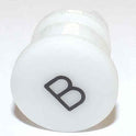BUTTON, WHITE, TYPE 'H', MARKED 'B' IN BLACK HAUGHTON # 3-40080-B
