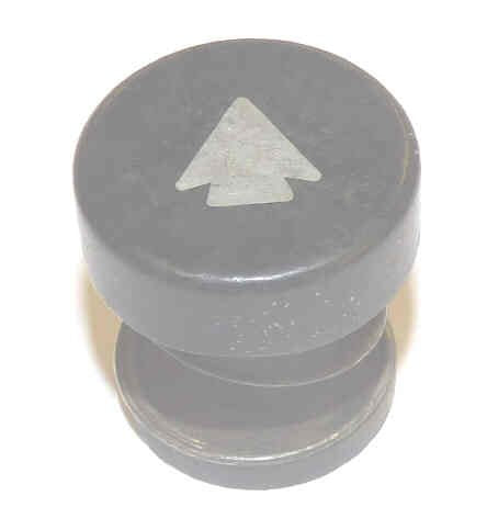 BUTTON, HOT STAMPED OR ENGRAVED, 1 DIAMETER, MARKED ARROW OTIS # 323BD1-