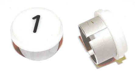INSERT, POSITION INDICATOR, WHITE, 1 1/8 DIAMETER,  # 1 GAL # PID1-0003N