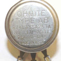 POTENTIOMETER, RHEOSTAT, 25000 OHM OHMITE # CLU-2531