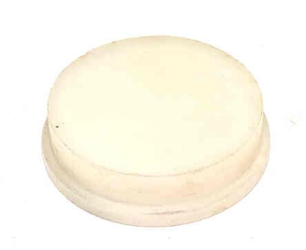 JEWEL, WHITE, MARKED CAR COMING IN BLACK MOULDED, 15/16 O.D., 7/8 I.D.