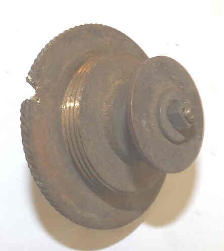BUTTON, ASSEMBLY, BRASS HOUSING, BLACK BUTTON, OLDEST KNOWN OTIS BUTTON