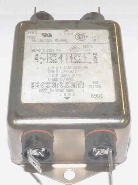 CAPACITOR, FILTER, EMI, .303 UF, 5 AMP CORCOM # 5VR1