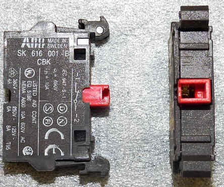 CONTACT, BLOCK, 10 AMP, 690V 1 N.O. CONTACT ABB # SK-616-001-B