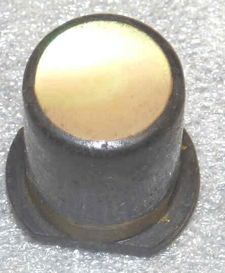 BUTTON, BLACK, MOTHER OF PEARL CENTER, 5/8 X 13/16 ES # FF-1355 VINTAGE