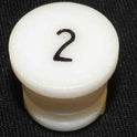 BUTTON, WHITE, TYPE 'H', MARKED # 2 IN BLACK HAUGHTON # 3-40080-02