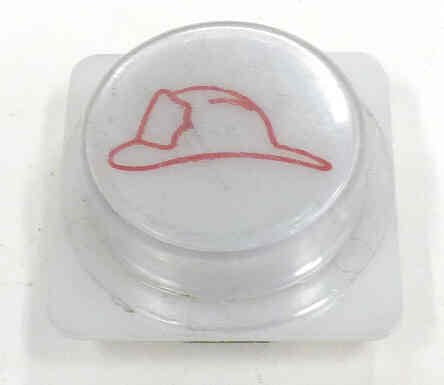 BUTTON, SURVIVOR, 1/8 ADA, MARKED FIRE HAT  ADAMS # ASA452W-XFH