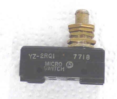 SWITCH, MICRO, 15A, SPST, TOP PLUNGER ACTUATED MICROSWITCH # YZ-2RQ1